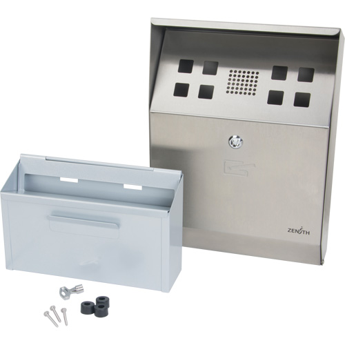 Cendrier, Montage mural, Acier inoxydable, Capacit&eacute; 1.6 Litres, Hauteur 13-4/5" GTA Hardware Inc