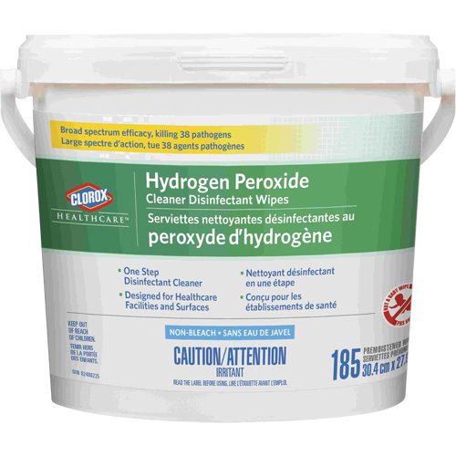 Lingettes d&eacute;sinfectantes et nettoyantes &agrave; base de peroxyde d'hydrog&egrave;ne Healthcare, 185 lingettes GTA Hardware Inc