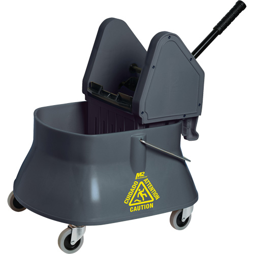 Seau pour vadrouille et essoreuse Champ, Pression vers le bas, 6,5 gal. US (26 pintes)/7,5 gal. US (30 pintes), Gris GTA Hardware Inc