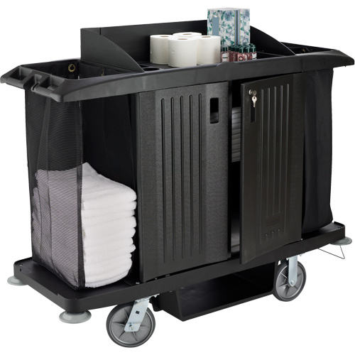 Executive Full-Size Housekeeping Cart with Doors GTA Hardware Inc