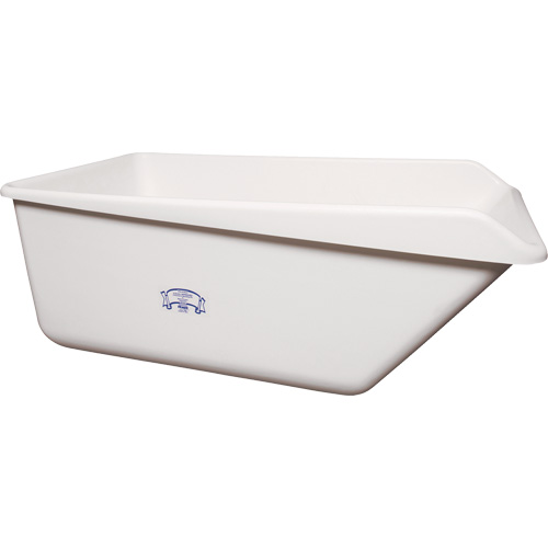 Angled Dump Tub with Drain, Plastic, White GTA Hardware Inc
