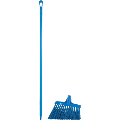 Angle Broom Head with Handle, X-Coarse Bristles, 12", Polyester, Blue GTA Hardware Inc