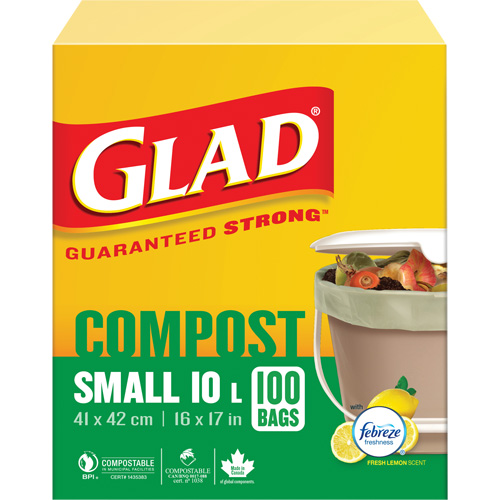 Petits sacs de compostage, R&eacute;gulier, 17" lo x 16" la, Brun, Capacit&eacute; de 10 L (3 gal.) GTA Hardware Inc