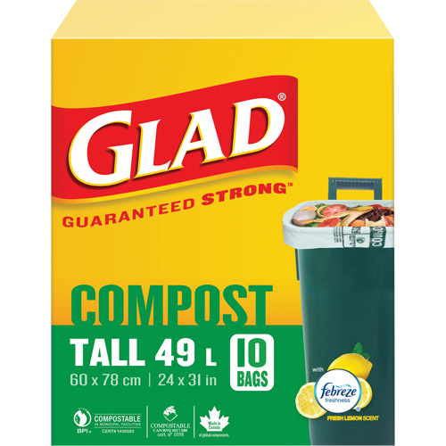 Sacs de compostage hauts, R&eacute;gulier, 31" lo x 24" la, Brun, Capacit&eacute; de 49 L (13 gal.) GTA Hardware Inc