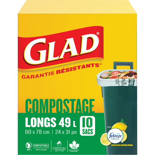 Sacs de compostage hauts, R&eacute;gulier, 31" lo x 24" la, Brun, Capacit&eacute; de 49 L (13 gal.) GTA Hardware Inc