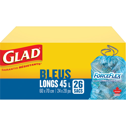 45L Recycling Bags, Regular, 24" W x 28" L, Blue GTA Hardware Inc