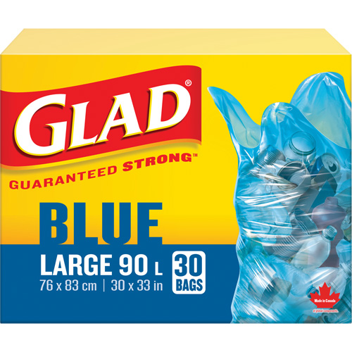 45L Recycling Bags, Regular, 30" W x 33" L, Blue GTA Hardware Inc