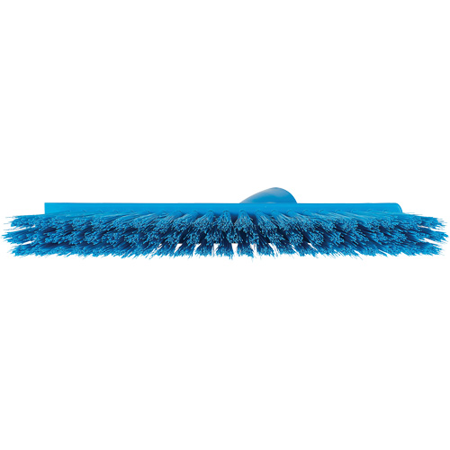 Dustpan Broom with Angled Thread, Medium Bristles, 10", Polyester, Blue GTA Hardware Inc