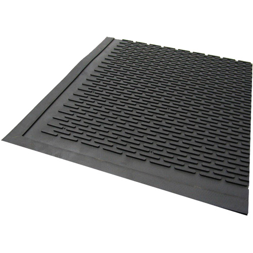 Tapis dext&eacute;rieur, Caoutchouc, Grattoir Type, Motif Plein, 3' x 5', Noir GTA Hardware Inc