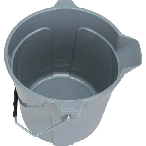 Seau rond avec bec verseur, Capacit&eacute; de 2,64 gal. US (10,57 pintes), Gris GTA Hardware Inc