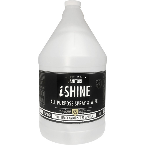 Nettoyant polyvalent &agrave; vaporiser et essuyer Janitori i-Shine, 4 L, Cruche GTA Hardware Inc