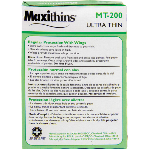 Serviettes Maxi Maxithins ultra minces avec ailes GTA Hardware Inc