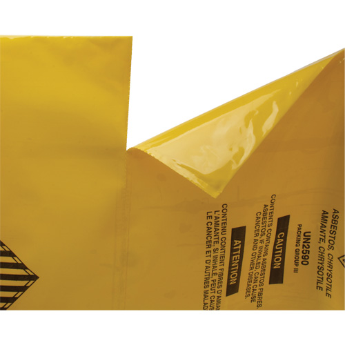 Doublures pour d&eacute;chets dangereux, Amiante, 40" lo x 26" la, 3 mils GTA Hardware Inc