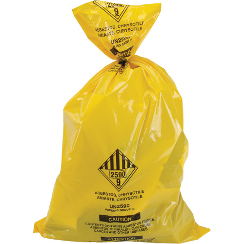 Doublures pour d&eacute;chets dangereux, Amiante, 40" lo x 26" la, 3 mils GTA Hardware Inc