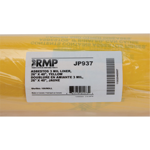 Doublures pour d&eacute;chets dangereux, Amiante, 40" lo x 26" la, 3 mils GTA Hardware Inc