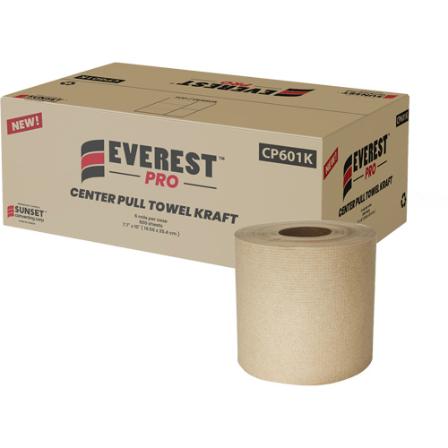Essuie-mains en papier kraft, 1 pli, D&eacute;rouler par le centre GTA Hardware Inc
