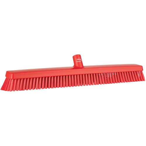 Heavy-Duty Push Broom, Fine/Stiff Bristles, 24", Red GTA Hardware Inc