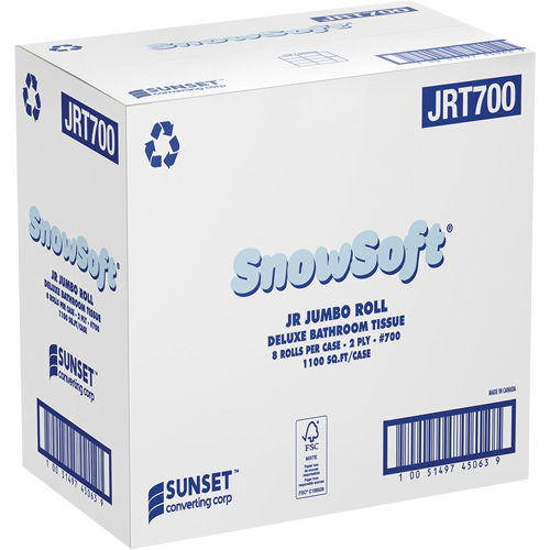 Snowsoft Deluxe Bathroom Tissue, Jumbo Roll, 2 Ply, White GTA Hardware Inc