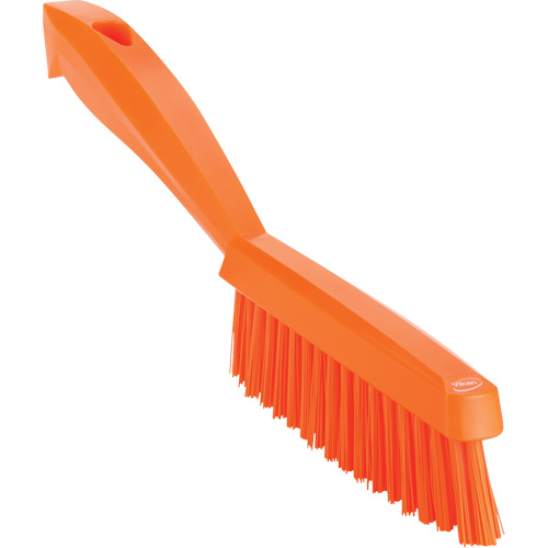 Narrow Hand Brush with Short Handle, Extra Stiff Bristles, 11-4/5" Long, Orange GTA Hardware Inc