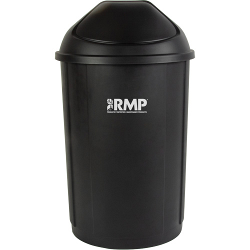 Bac &agrave; d&eacute;chets demi-rond avec couvercle, Poly&eacute;thyl&egrave;ne, 21 gal. US GTA Hardware Inc
