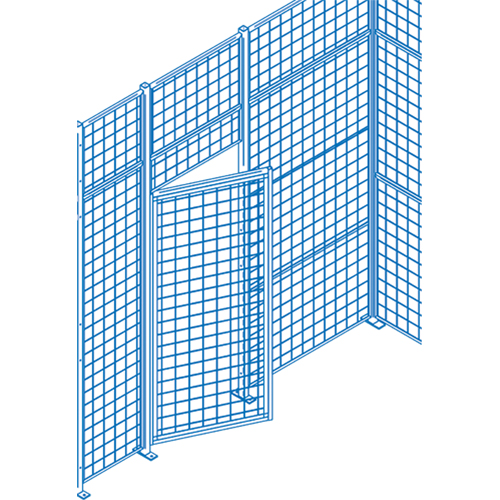 Wire Mesh Partition Components - Swing Doors, 3' W x 7' H GTA Hardware Inc
