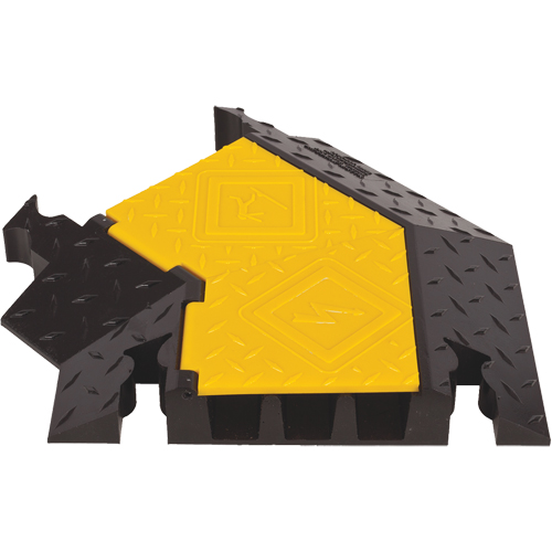 Protecteur de c&acirc;ble robuste &agrave; 3 canaux Yellow Jacket, virage &agrave; gauche GTA Hardware Inc