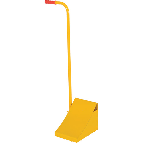 Ergo Handle Wheel Chock, Steel, Yellow, 8" W x 10-3/4" D x 9-1/8" H GTA Hardware Inc