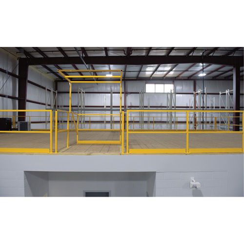 Mezzanine Safety Gate, 68-1/2" L x 42" H, 80-1/16" Raised, Yellow GTA Hardware Inc