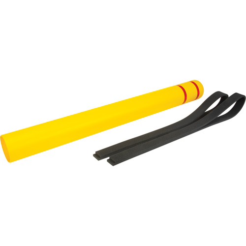 Capuchon en poly&eacute;thyl&egrave;ne pour borne de protection, 4-1/2" dia. x 52" l, Rouge/Jaune GTA Hardware Inc