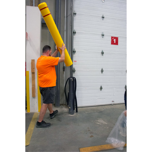 Polyethylene Bollard Cover, 6-5/8" Dia. x 60" L, Red/Yellow GTA Hardware Inc