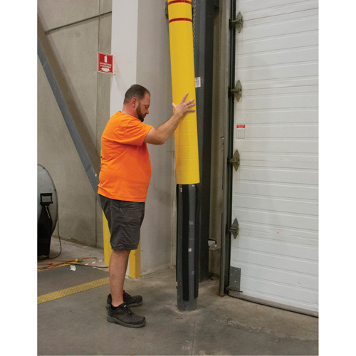 Polyethylene Bollard Cover, 6-5/8" Dia. x 60" L, Red/Yellow GTA Hardware Inc