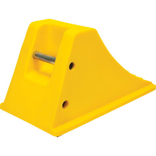 Wheel Chocks with Rubber Tread, Polyurethane, Yellow, 11-1/4" W x 21" D x 12-1/4" H GTA Hardware Inc