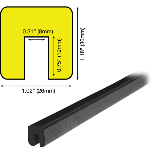 G Profile 5M Edge Protection Bumper Guard, 2' (0.6096 m) Long GTA Hardware Inc