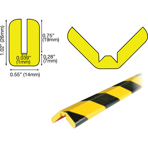 Butoir de protection de rebords mod&egrave;le W 5M, Longueur 16,42' (5 m) GTA Hardware Inc