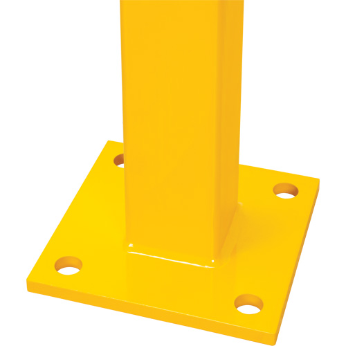 Poteau de coin pour garde-corps l&eacute;gers, Acier, 42" h, Jaune s&eacute;curit&eacute; OSHA GTA Hardware Inc