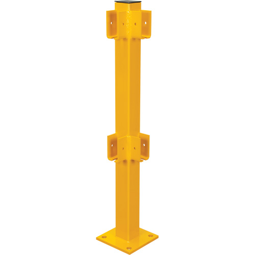 Poteau de coin pour garde-corps l&eacute;gers, Acier, 42" h, Jaune s&eacute;curit&eacute; OSHA GTA Hardware Inc