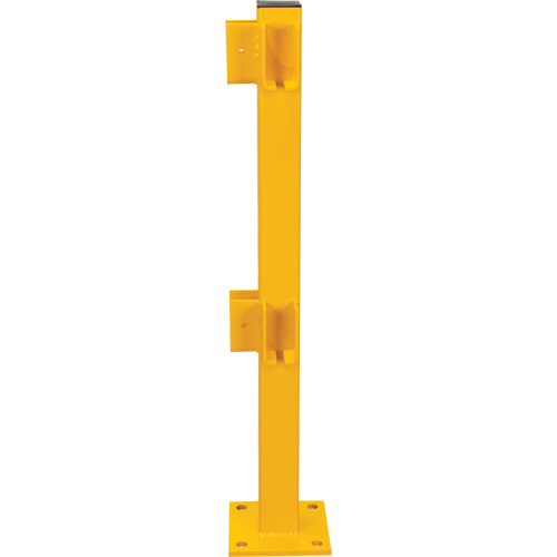 Poteau de coin pour garde-corps l&eacute;gers, Acier, 42" h, Jaune s&eacute;curit&eacute; OSHA GTA Hardware Inc