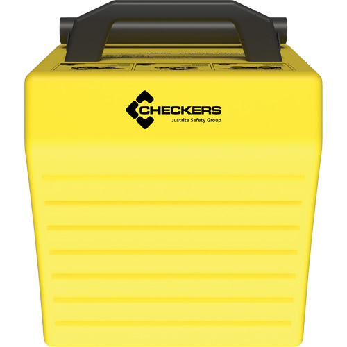 Cale de roue ultra-robuste pour l'exploitation mini&egrave;re Checkers Safety, PEHD, Jaune, 14-1/2" la x 17-1/2" p x 16" h GTA Hardware Inc