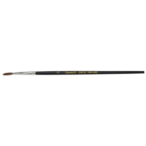 Black Pointed Bristle Artist Brush, 2.1 mm Brush Width, Camel Hair, Wood Handle GTA Hardware Inc