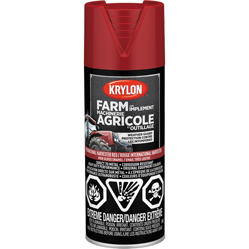 Peinture en a&eacute;rosol pour la ferme et l'&eacute;quipement, Rouge International Harvester, Tr&egrave;s brillant, 340 g, Canette a&eacute;rosol GTA Hardware Inc