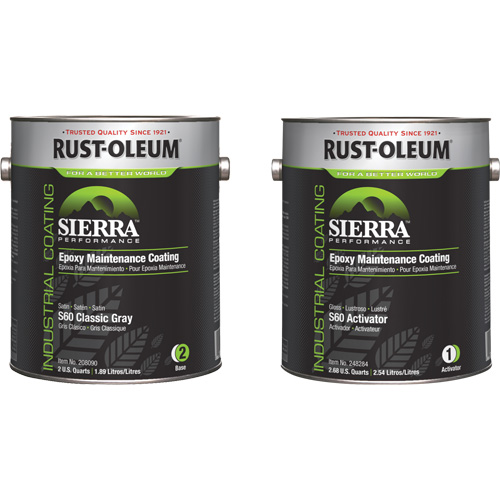 Sierra S60 Water-Based Epoxy Maintenance Coating Kit, Gallon, Grey GTA Hardware Inc