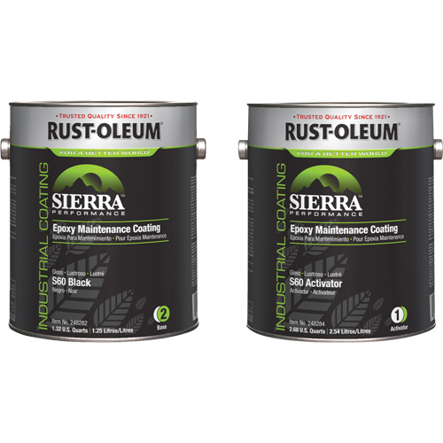 Sierra S60 Water-Based Epoxy Maintenance Coating Kit, Gallon, Black GTA Hardware Inc