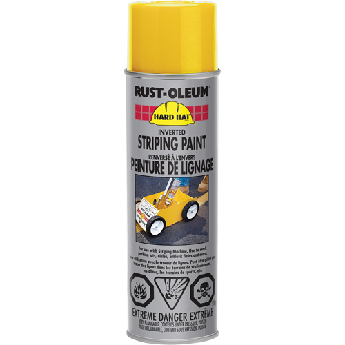 Inverted Striping Paint Spray, Yellow, Aerosol Can GTA Hardware Inc