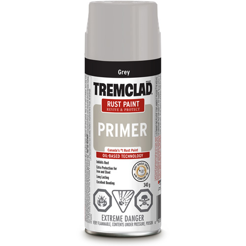 Couche de fond antirouille en vaporisateur Tremclad, Gris, Tr&egrave;s mat, Canette a&eacute;rosol GTA Hardware Inc