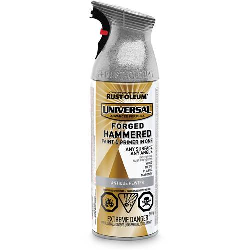 Universal&reg; Paint & Primer In One, Antique Pewter, Hammered, Aerosol Can GTA Hardware Inc