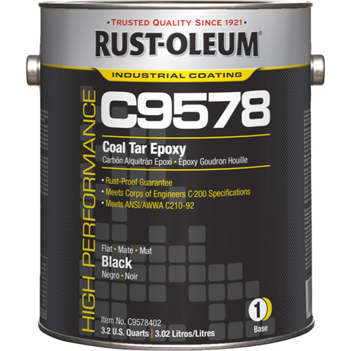 C9578 System Coal Tar High Solids Epoxy Base Component, Black, Gallon GTA Hardware Inc