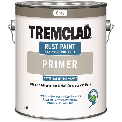 Tremclad&reg; Water-Based Rust Paint Primer, 3.78 L, Gallon, Grey GTA Hardware Inc