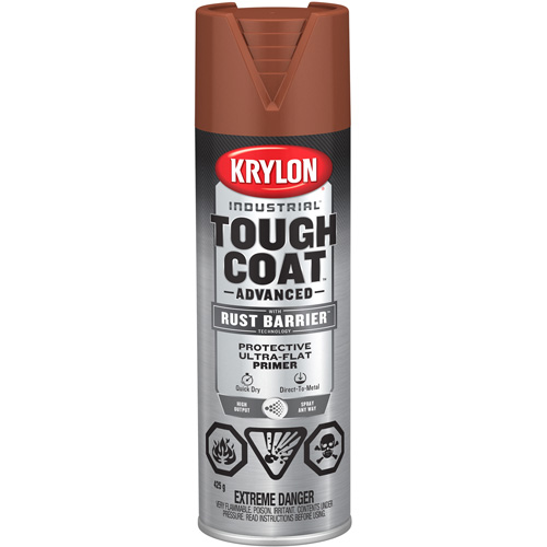 Tough Coat&reg; Advanced Paint with Rust Barrier Technology, Red Oxide Primer, Ultra-Flat, 425 g, Aerosol Can GTA Hardware Inc