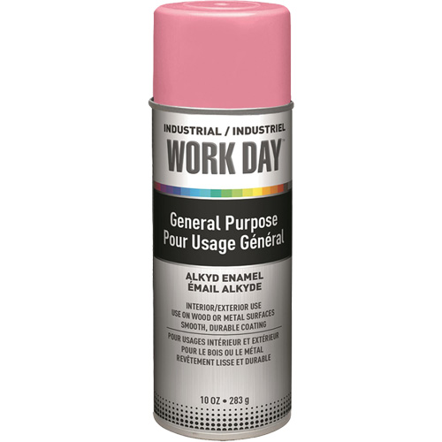 Peinture industrielle Work Day, Rose, Brillant, 10 oz, Canette a&eacute;rosol GTA Hardware Inc