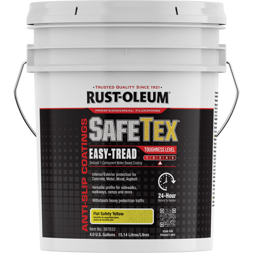 SafeTex&reg; Easy-Tread Acrylic Coating, 4 gal., Water-Based, Flat Finish/Textured, Yellow GTA Hardware Inc